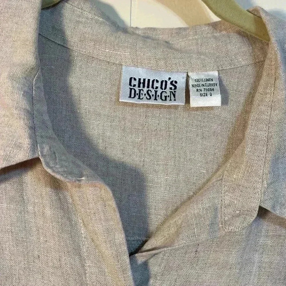 Chico’s Design Vintage 100% Linen Tunic Top in Size 2. (Large/12) - Picture 2 of 13